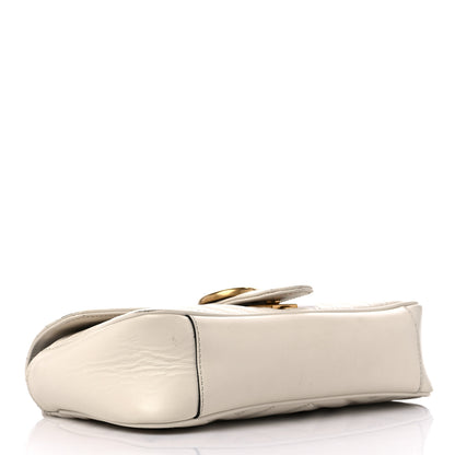 Gucci Calfskin Matelasse Small GG Marmont Shoulder Bag White 4 of 17