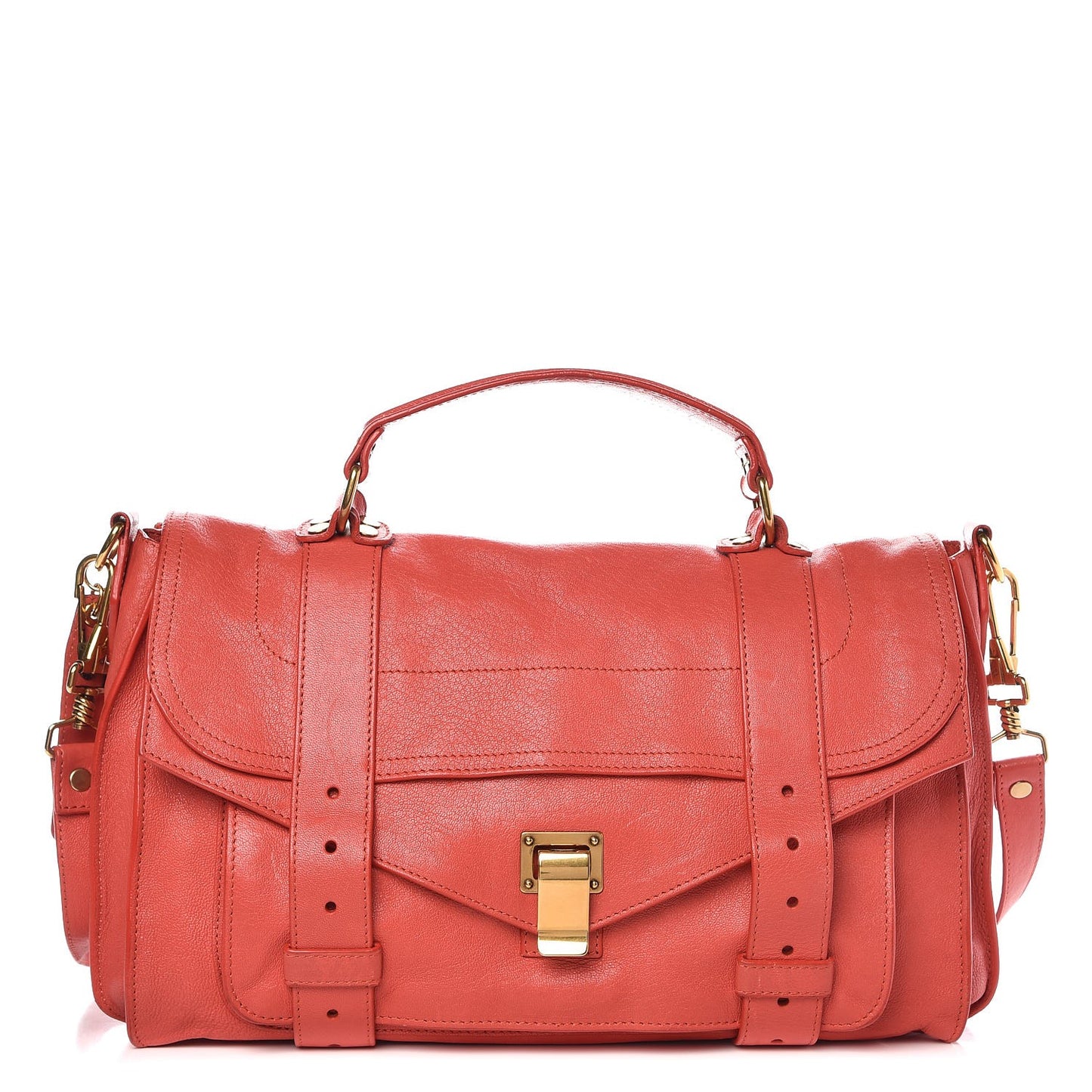 Lambskin Medium PS1 Satchel Deep Coral