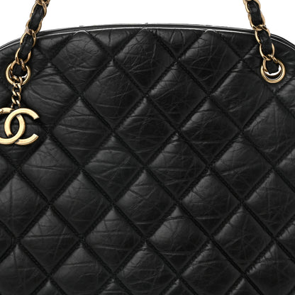 Chanel Aged Calfskin Large Just Mademoiselle Bowling Bag Black 8 of 10