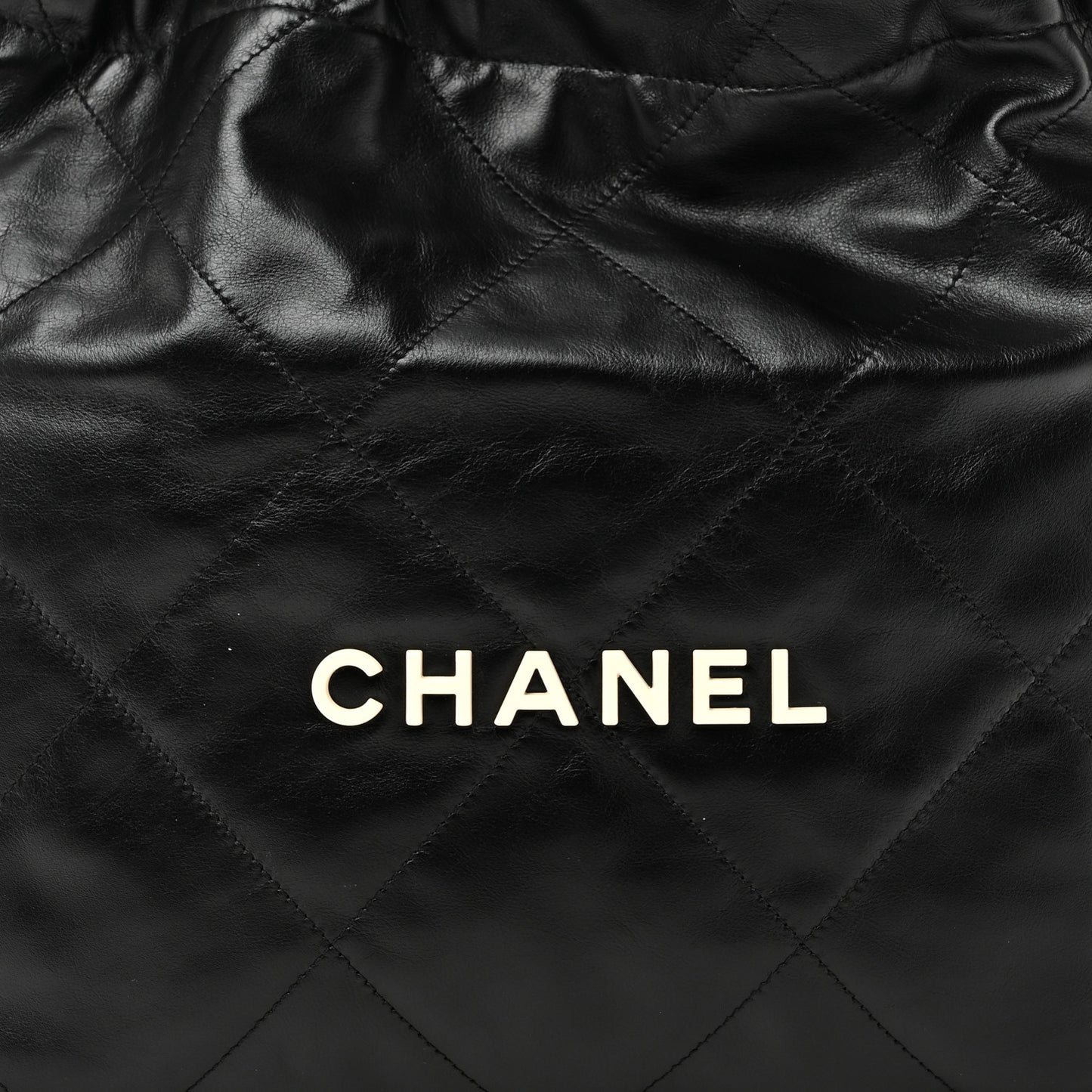 Shiny Calfskin Quilted Small Chanel 22 Black