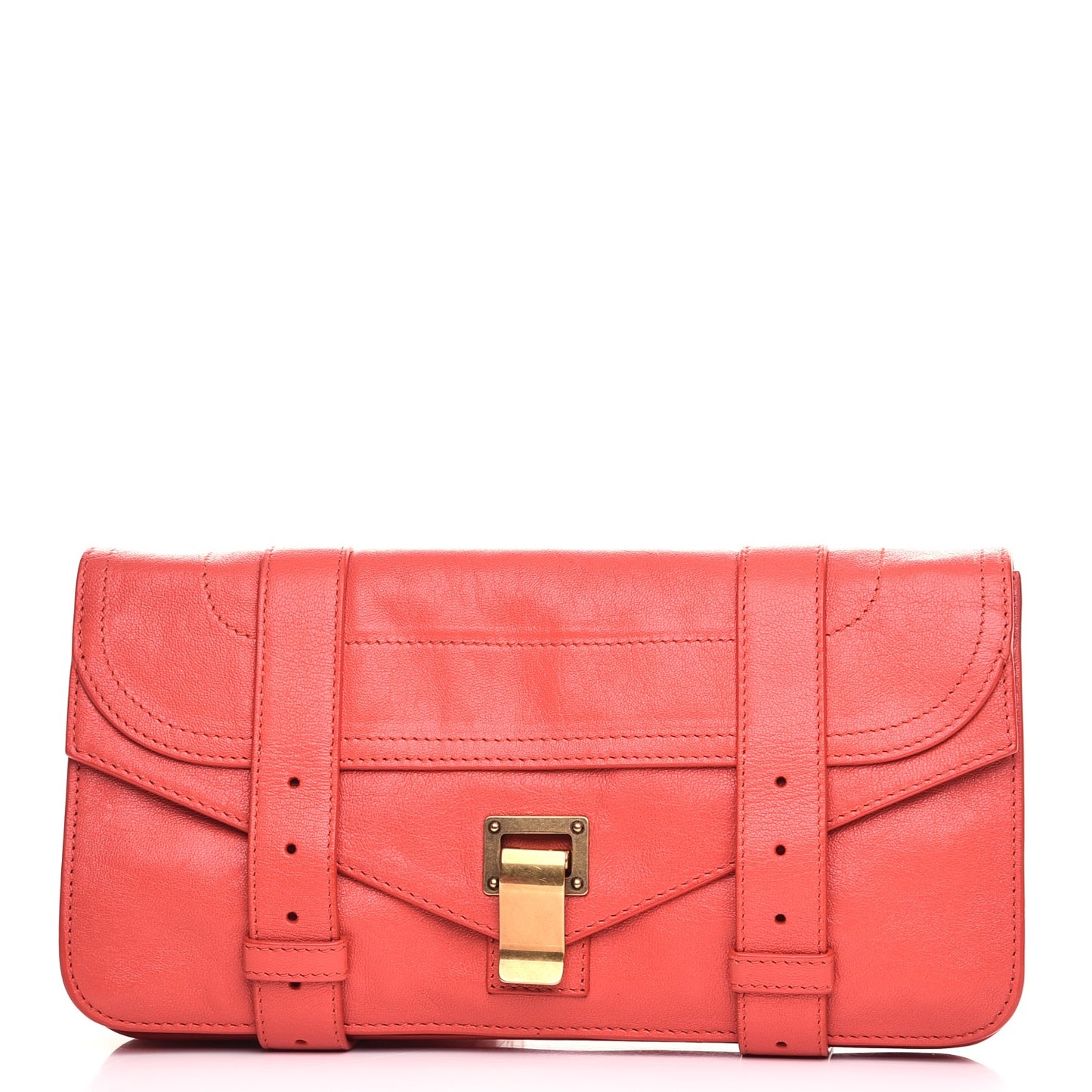 Lambskin PS1 Pochette Clutch Deep Coral