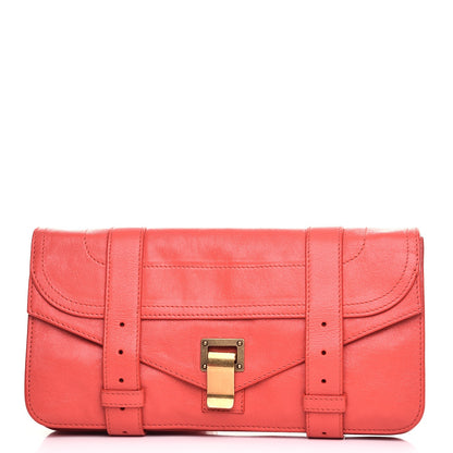 Proenza Schouler Lambskin PS1 Pochette Clutch Deep Coral 1 of 14