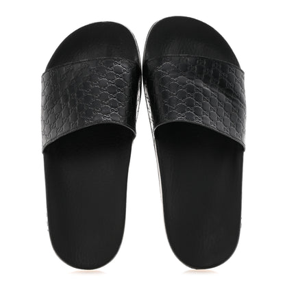 Gucci Microguccissima Slide Sandals 39 Black 2 of 9