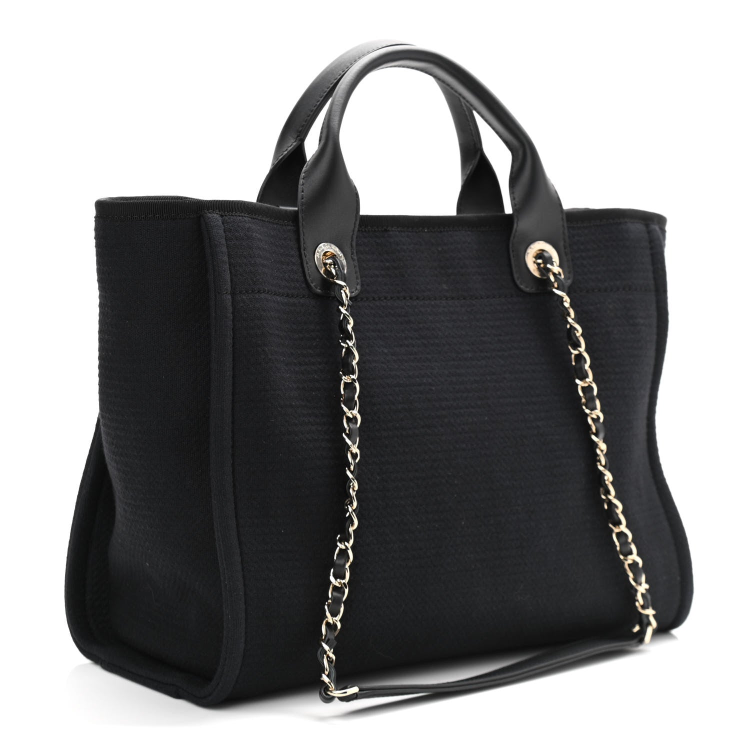 Chanel Mixed Fibers Small Deauville Tote Black 4 of 11