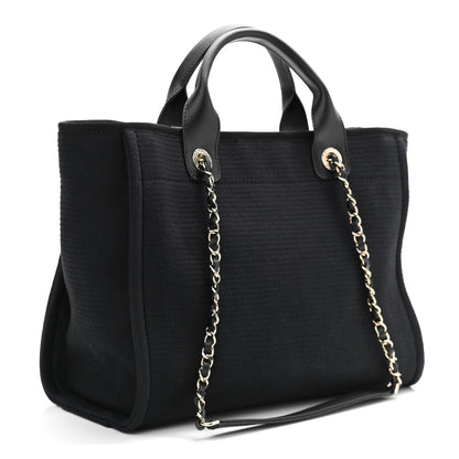Chanel Mixed Fibers Small Deauville Tote Black 4 of 11