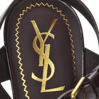 Saint Laurent Patent Tribute 75 Platform Sandals 36.5 Bourgogne 8 of 9