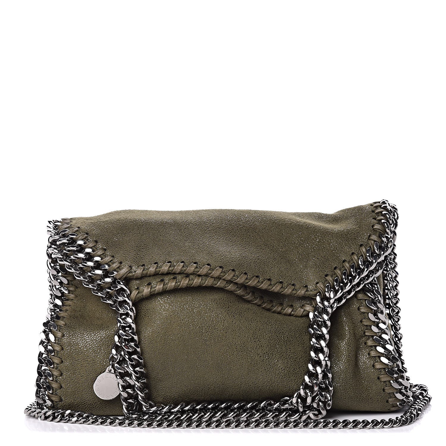 Stella McCartney Shaggy Deer Mini Falabella Fold Over Tote Olive 1 of 10