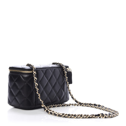 Chanel Lambskin Quilted Small Vanity Case With Chain Black 3 of 11