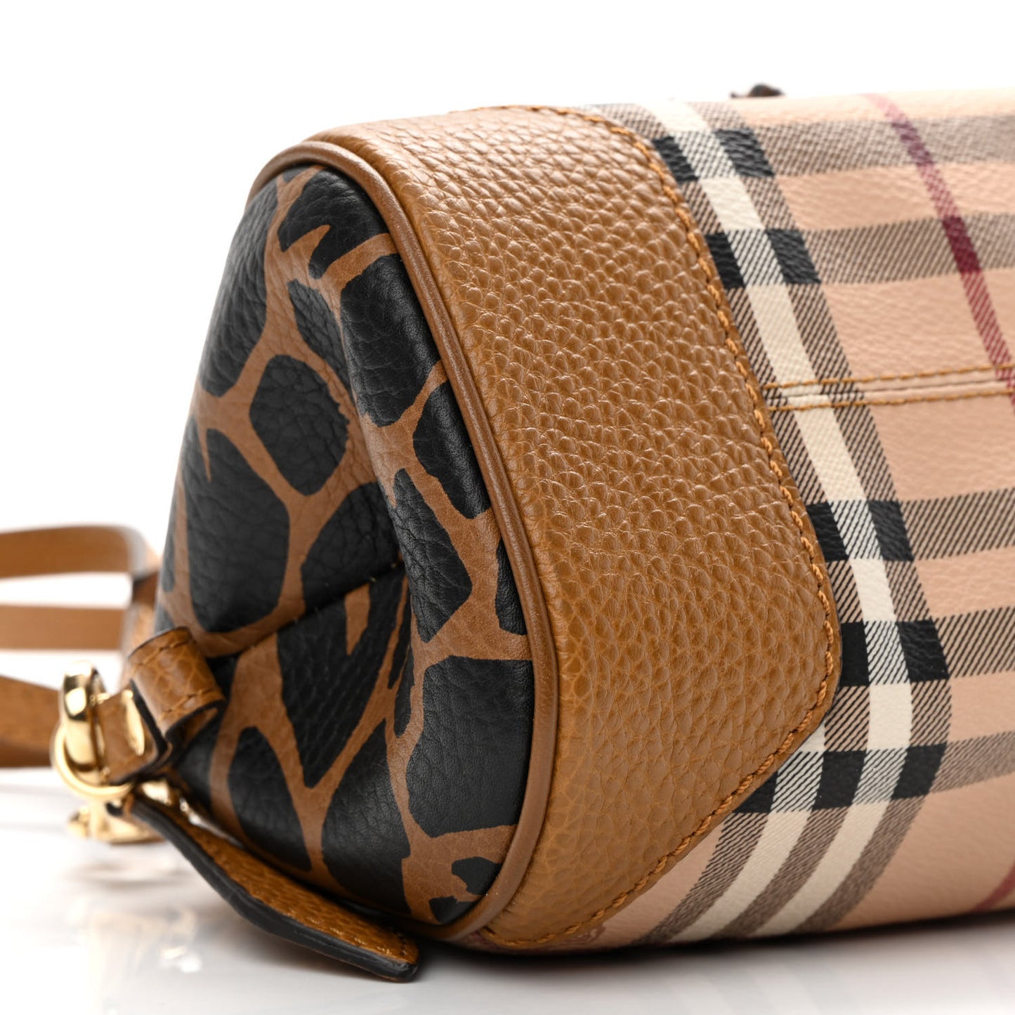 Haymarket Check Animal Print Mini Blaze Crossbody Bag Brown