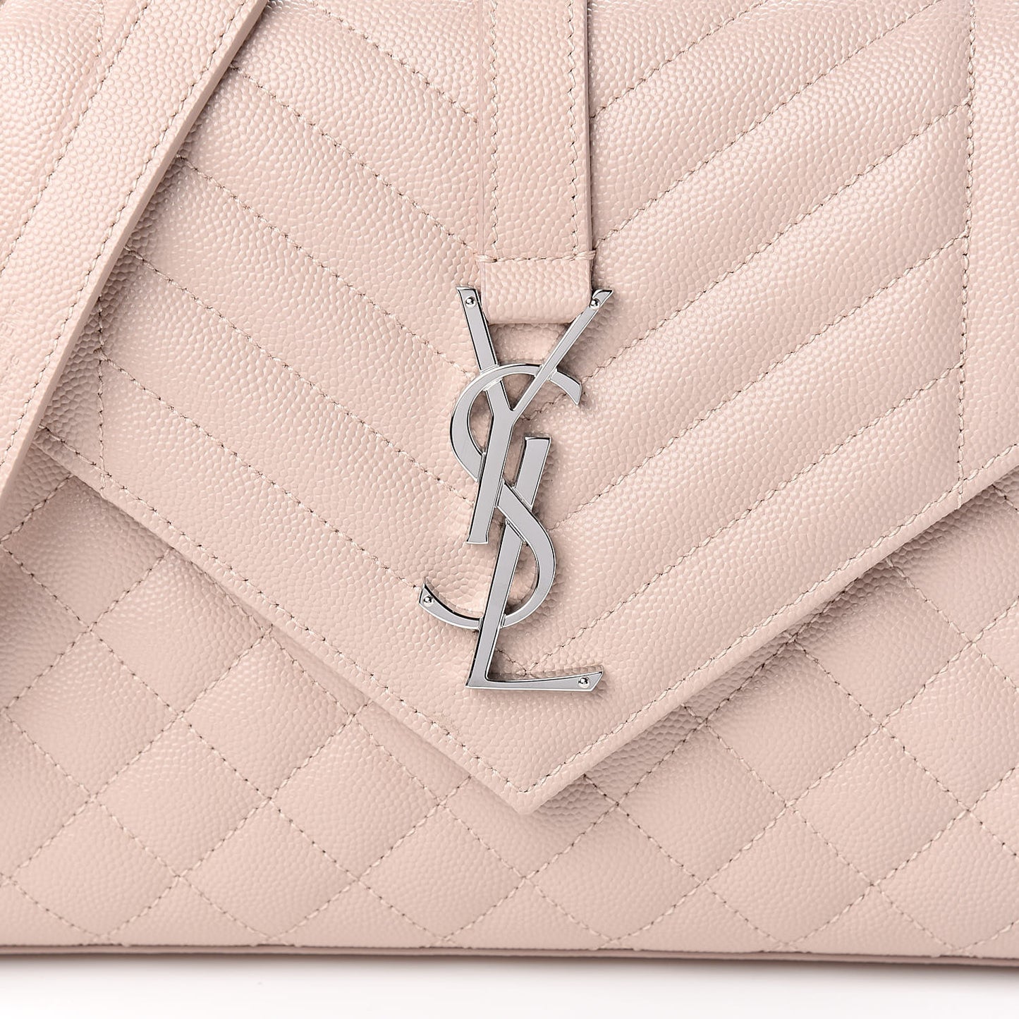 Grain De Poudre Textured Mixed Matelasse Medium Triquilt Monogram Satchel Marble Pink