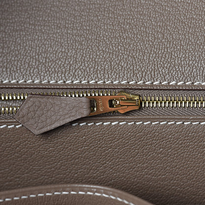 Hermes Taurillon Clemence Birkin 35 Etoupe 24 of 31