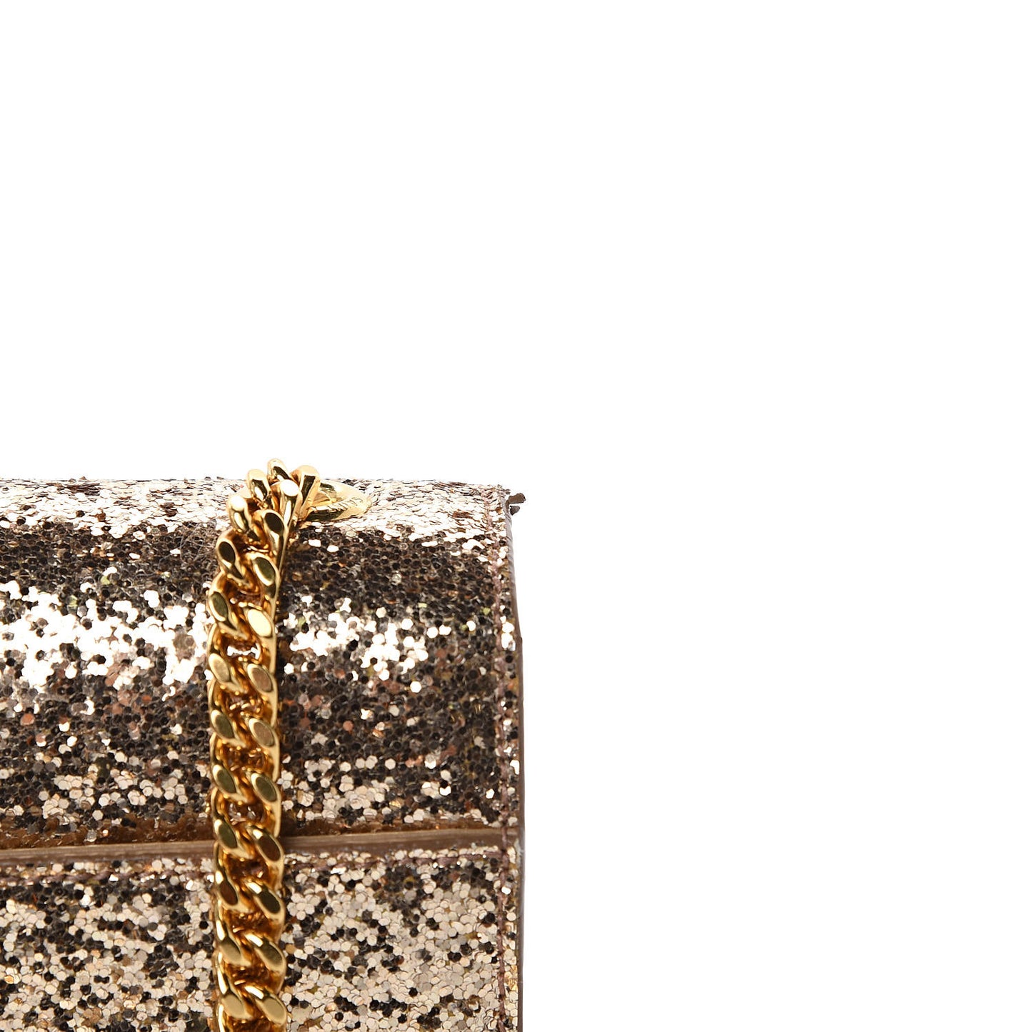 Glitter Monogram Galactica Satchel Gold