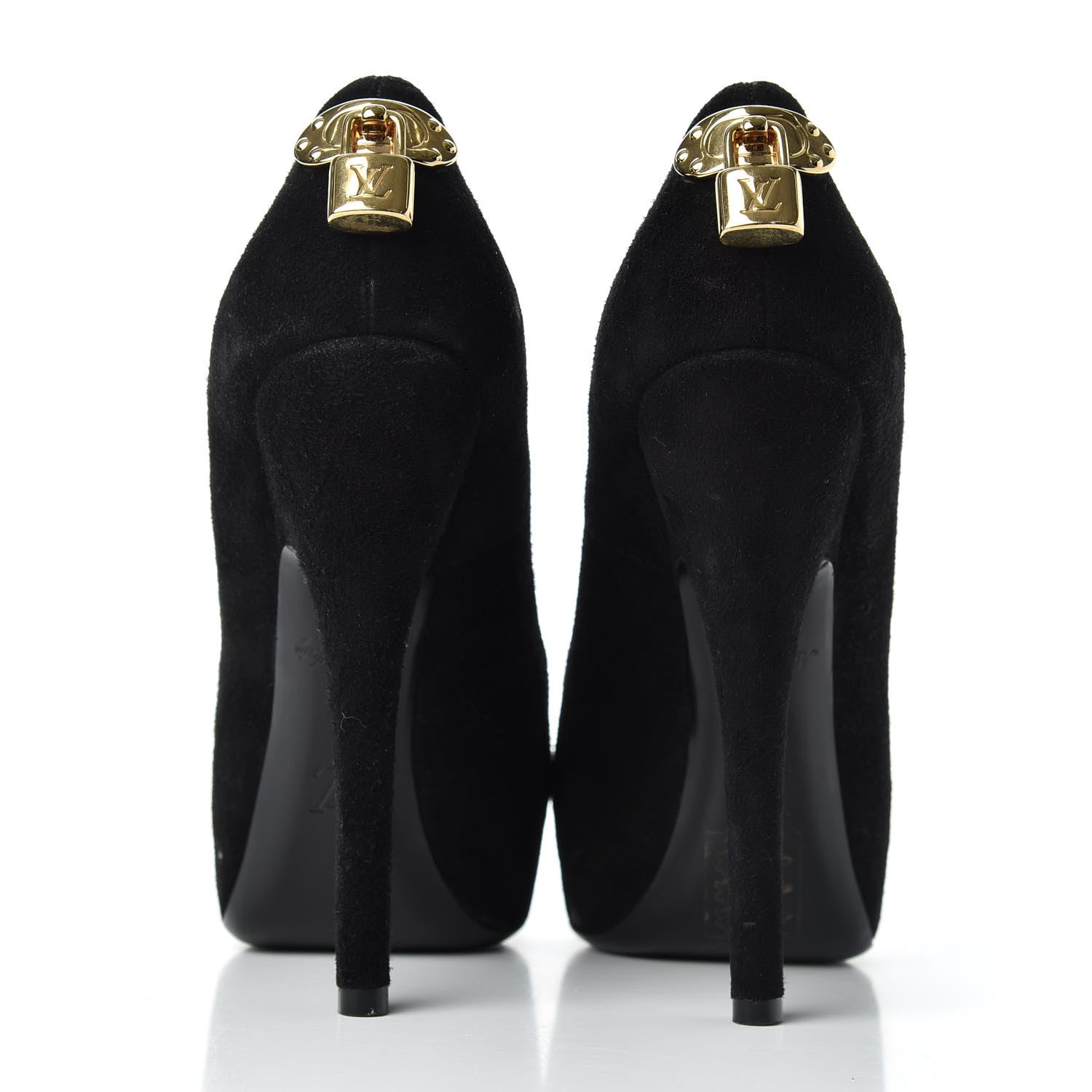 Louis Vuitton Suede Oh Really Peep Toe Pumps 35 Black 7 of 10