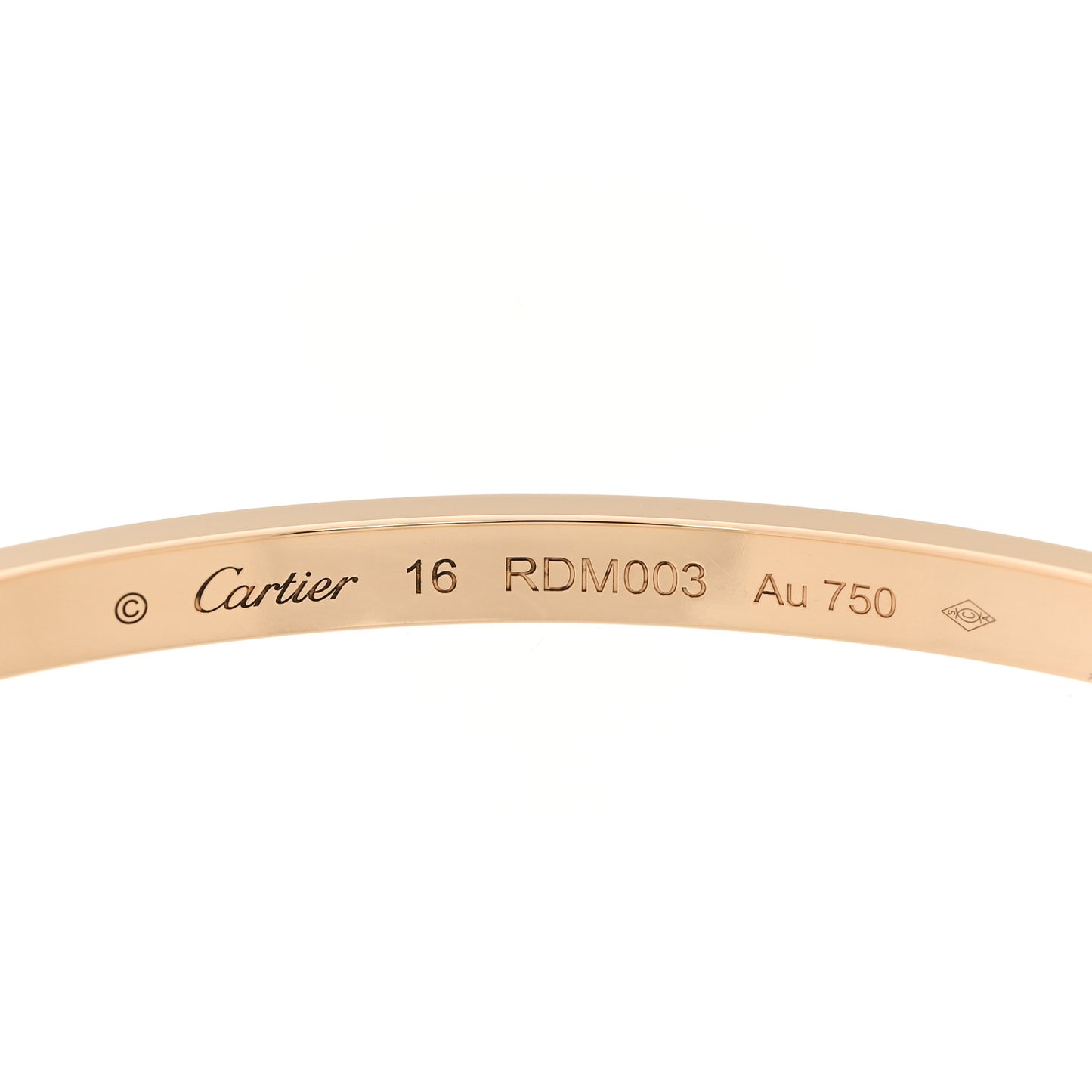 18K Yellow Gold 6 Diamond Small LOVE Bracelet 16