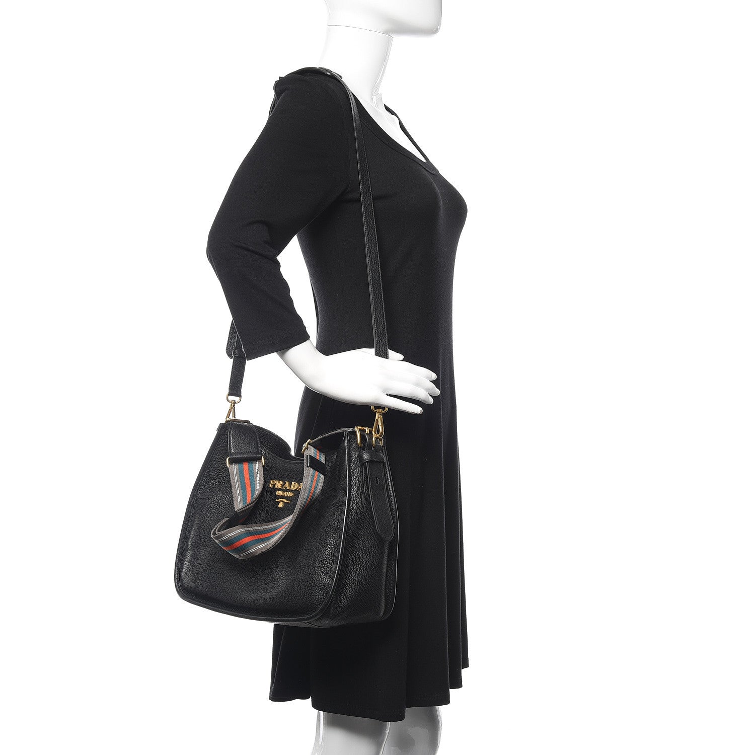 Prada Vitello Daino Hobo Black 2 of 10