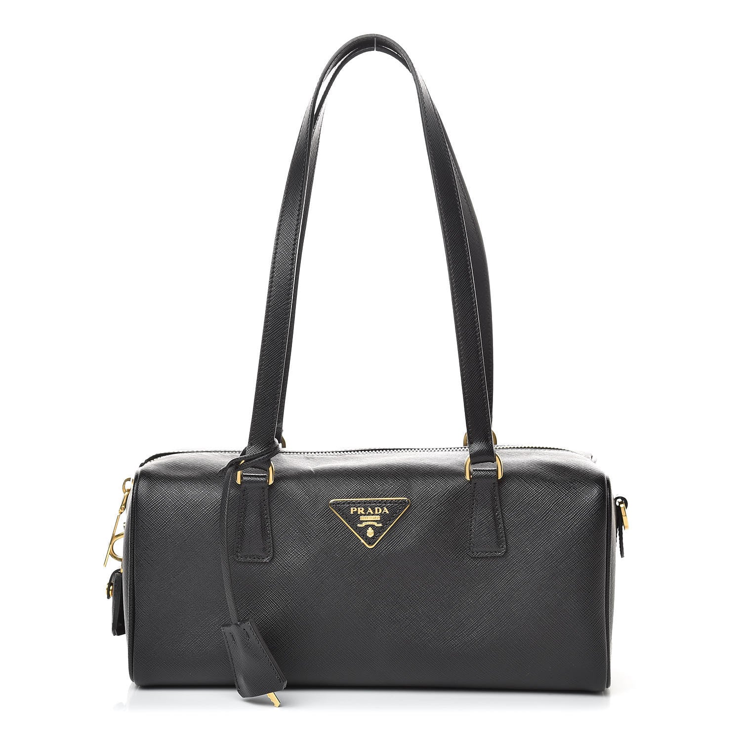 Prada Saffiano Lux Bauletto Black 2 of 12