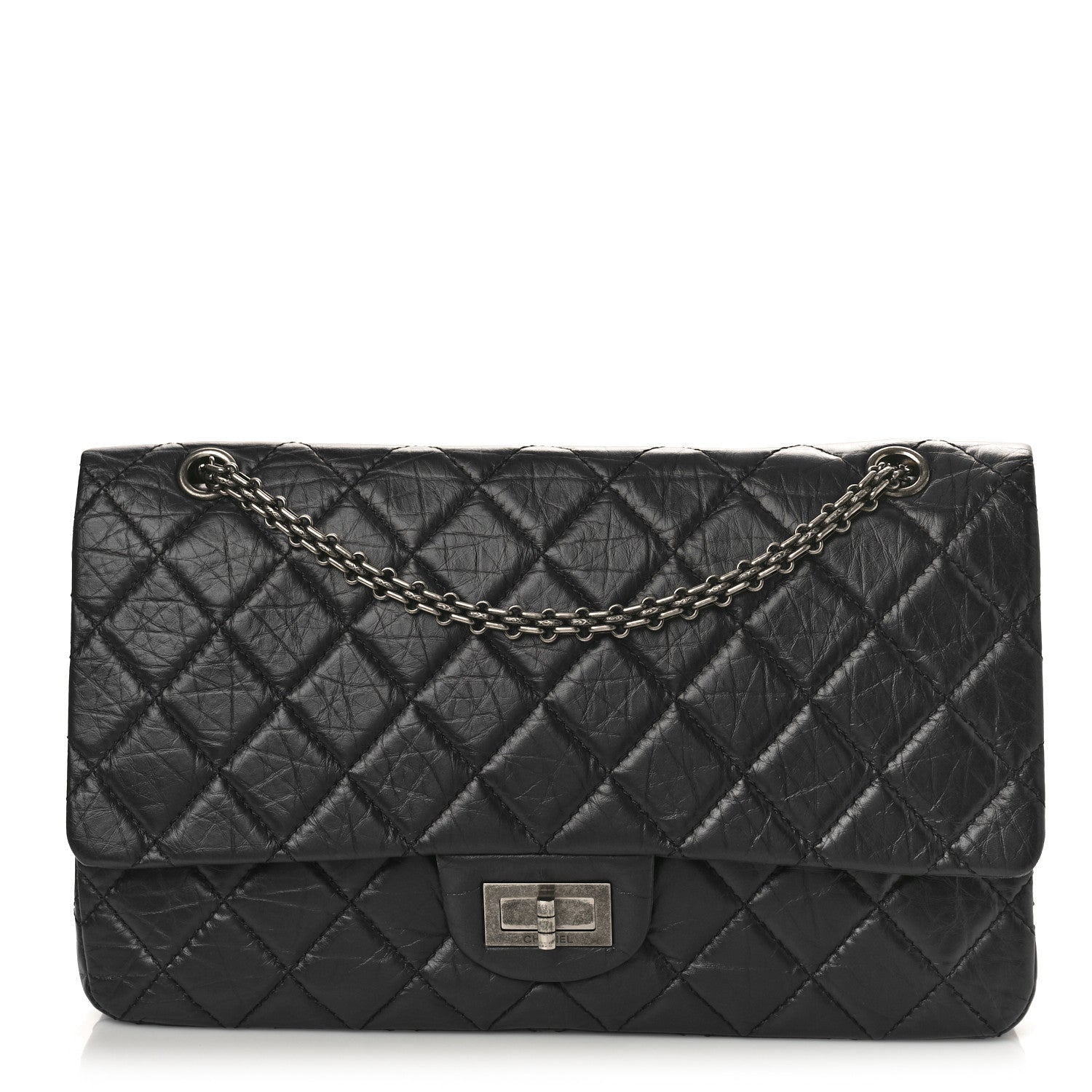 Chanel Aged Calfskin Quilted 2.55 Reissue 227 Flap Navy Blue 1 of 10