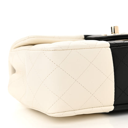 Chanel Lambskin Quilted Mini Rectangular Flap White Black 8 of 9