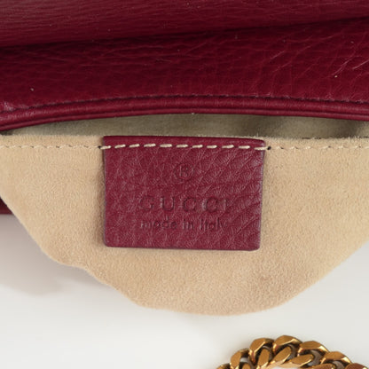 Gucci Cellarius Calfskin Small 1973 Chain Shoulder Bag Cherry Gloss 6 of 7