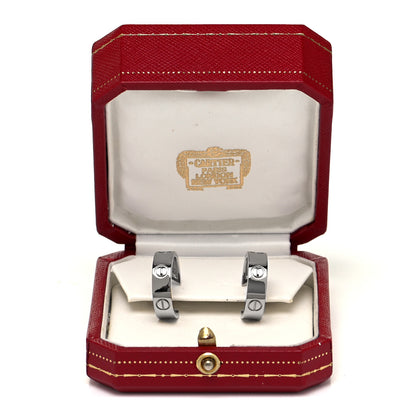 Cartier 18K White Gold 5.5mm LOVE Hoop Earrings 5 of 5