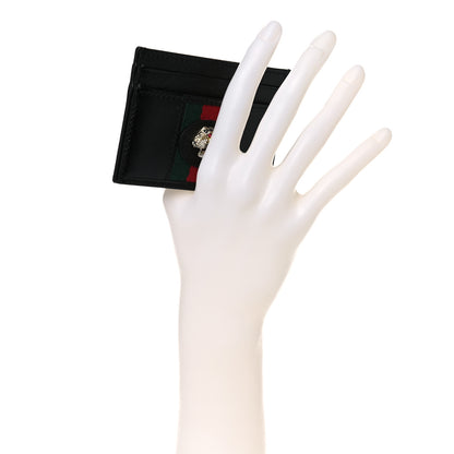 Gucci Calfskin Web Rajah Card Holder Black 2 of 7