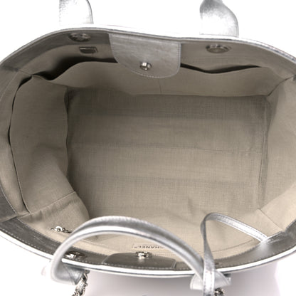 Chanel Metallic Calfskin Medium Deauville Tote Silver 6 of 11