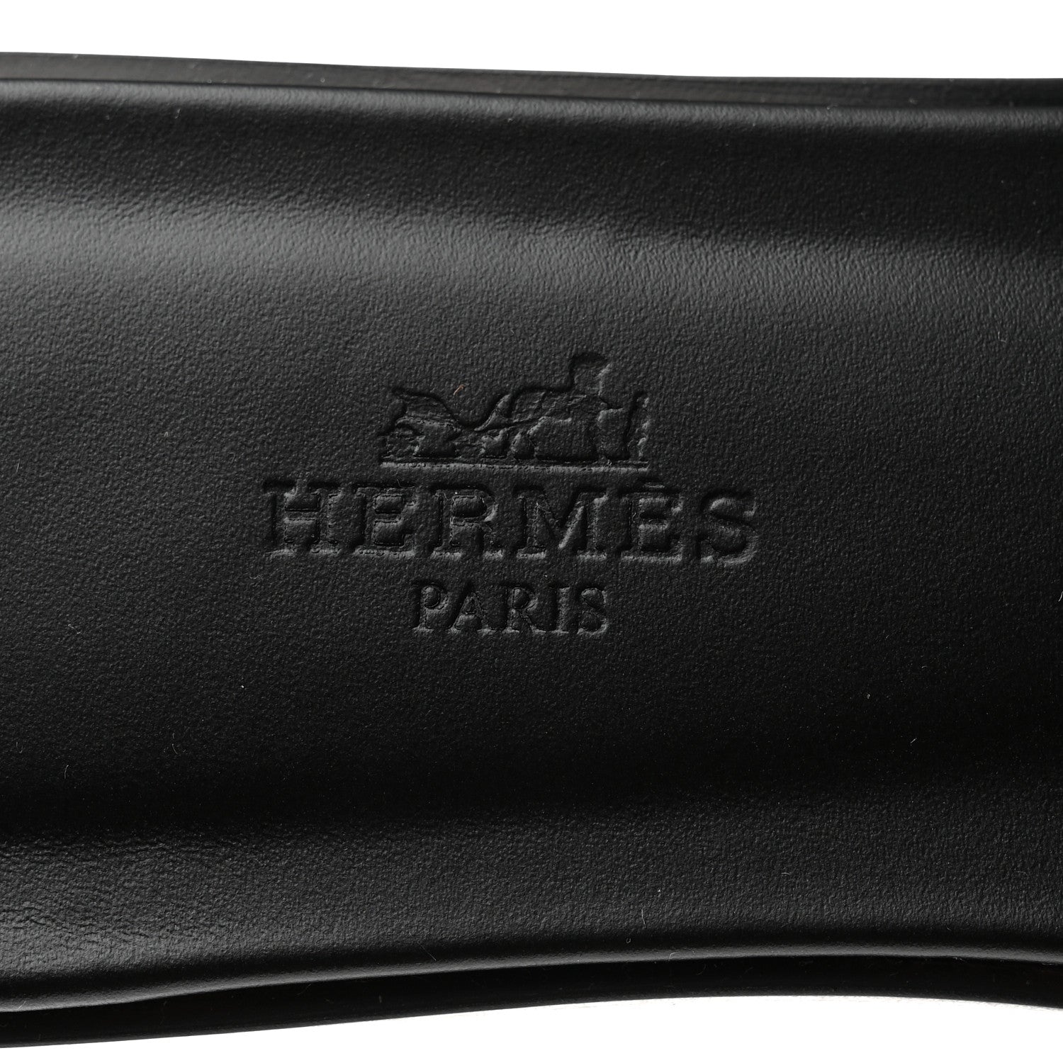 Hermes Box Calfskin Oran Sandals 37.5 Black 7 of 9