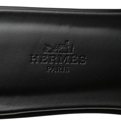 Hermes Box Calfskin Oran Sandals 37.5 Black 7 of 9