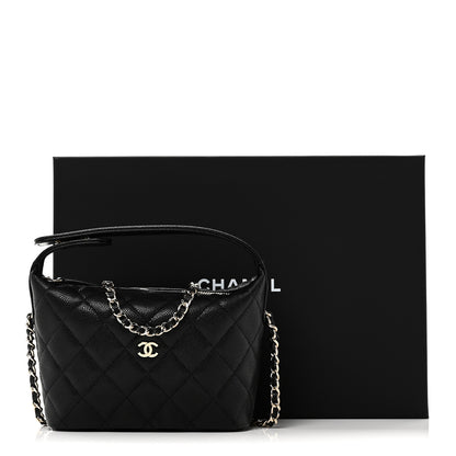 Chanel Caviar Quilted Hobo Clutch With Chain Black 11 of 11