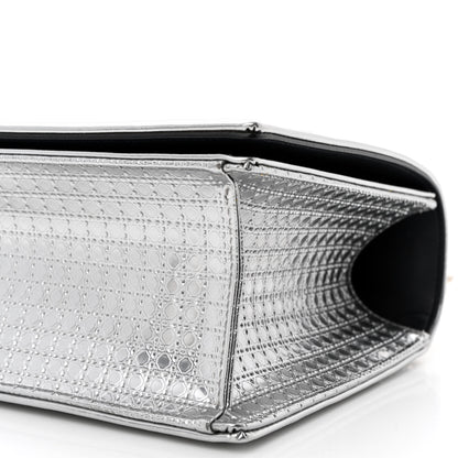 Christian Dior Metallic Patent Micro-Cannage Medium Diorama Flap Bag Silver 9 of 9