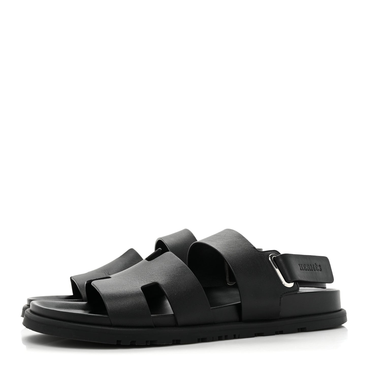 Calfskin Mens Genius Sandals 42.5 Black