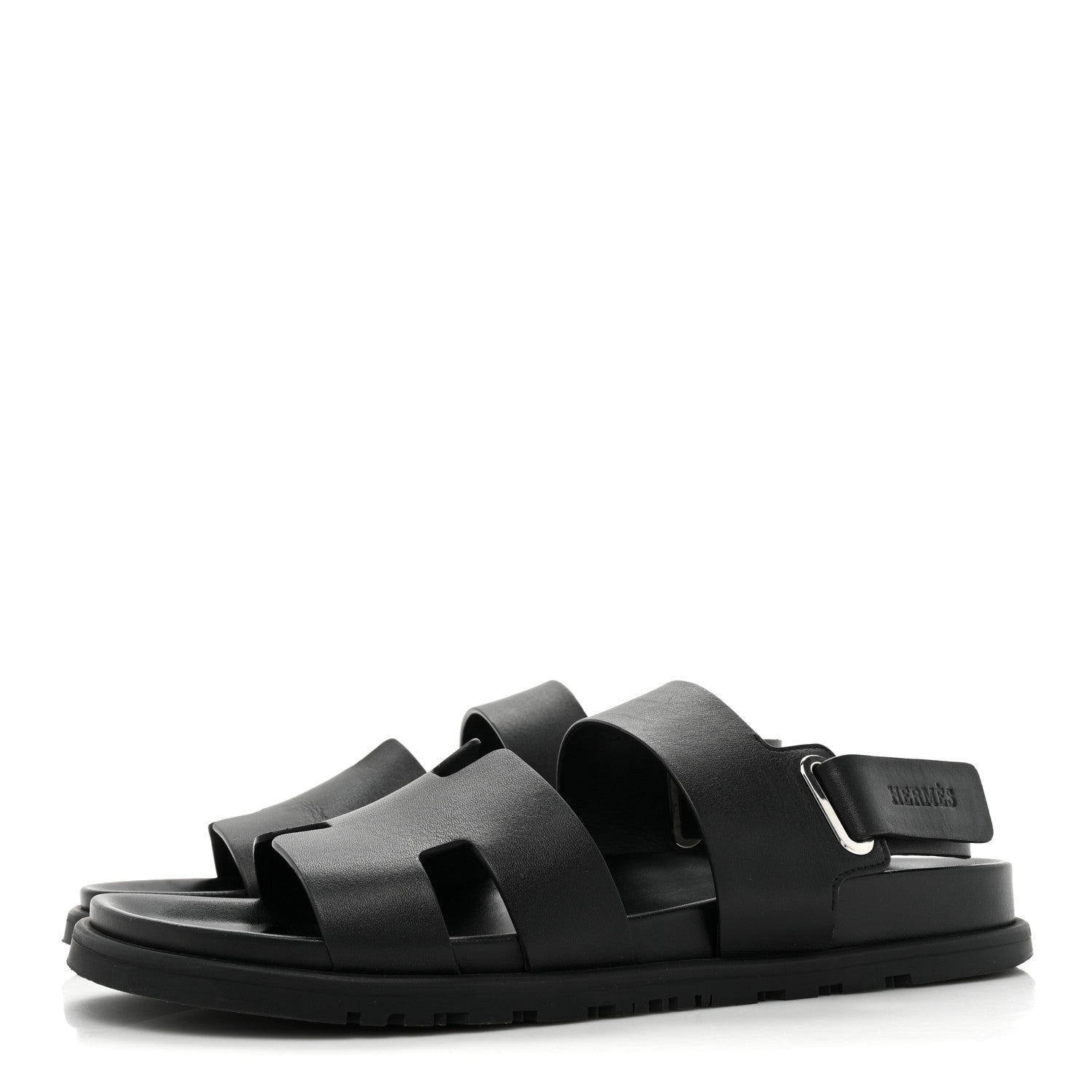 Hermes Calfskin Mens Genius Sandals 42.5 Black 3 of 10