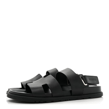 Hermes Calfskin Mens Genius Sandals 42.5 Black 3 of 10