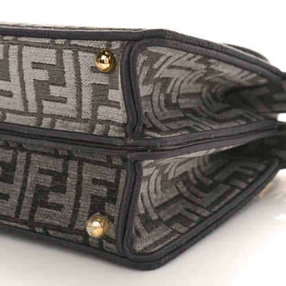 Fendi Chenille Vitello Seta FF Small Peekaboo I SEE U Satchel Anthracite Asfalto 8 of 8