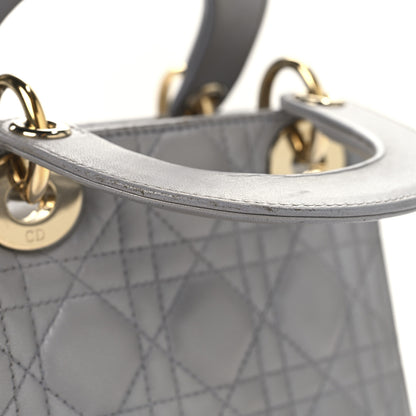 Christian Dior Metallic Lambskin Cannage Mini Lady Dior Grey 14 of 14