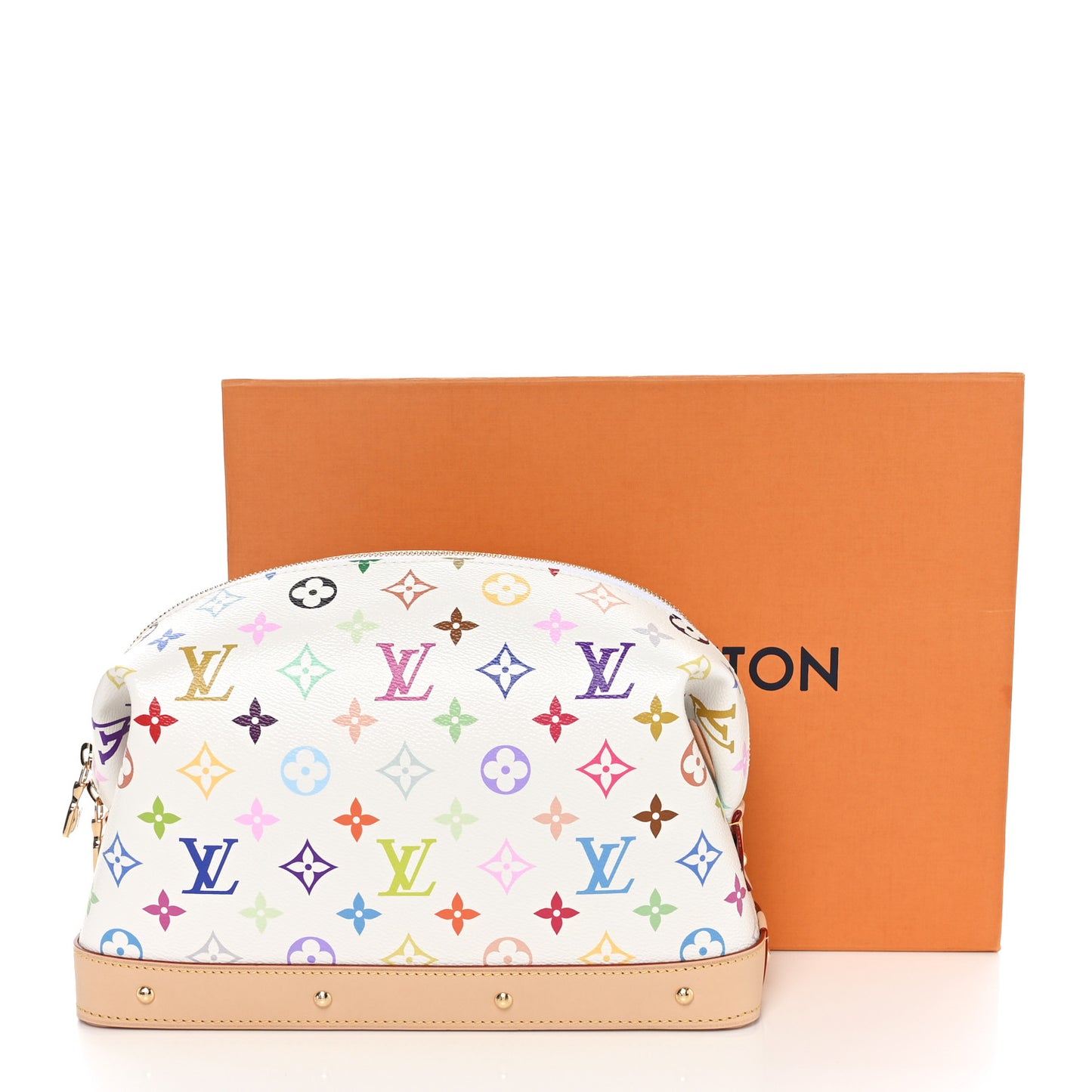 LV x TM Monogram Multicolor Cosmetic Pouch GM White