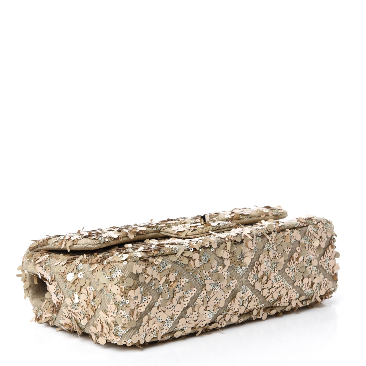 Chanel Sequins Chevron Medium Flap Gold 4 of 10
