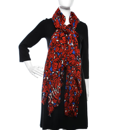 Louis Vuitton Modal Silk Rock'n'Roses Stole Red 2 of 6