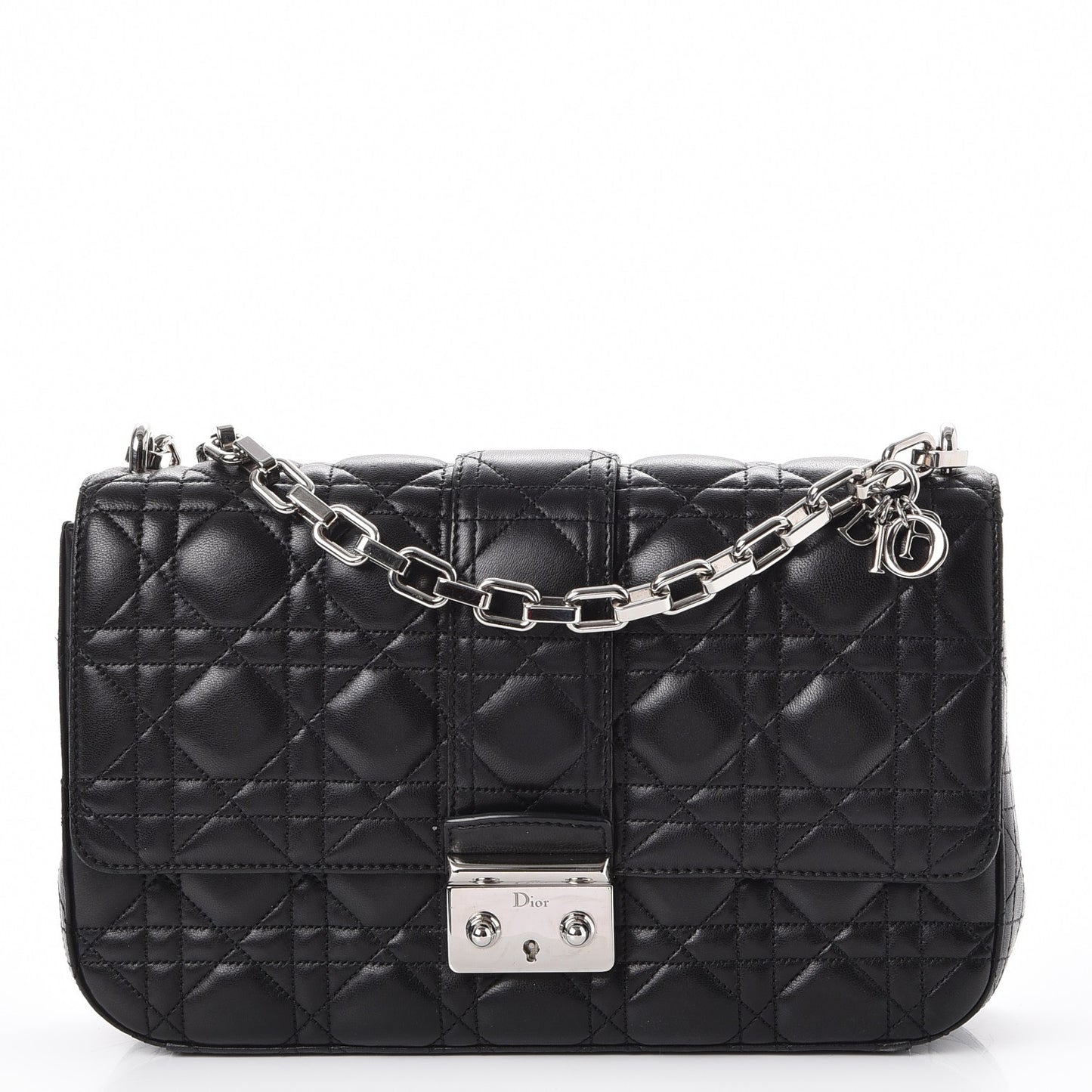 Lambskin Cannage Medium Miss Dior Flap Black