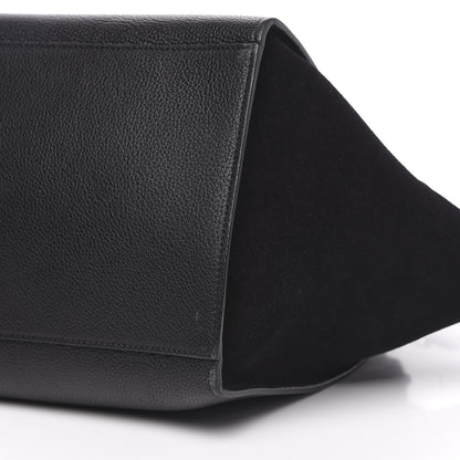 Celine Drummed Calfskin Suede Medium Trapeze Black 8 of 10