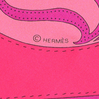 Hermes Silk Festival des Amazones Maxi Twilly Fuchsia Rose Indien Corail 4 of 4