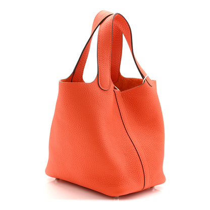 Hermes Taurillon Clemence Picotin Lock 18 PM Tangerine 3 of 11