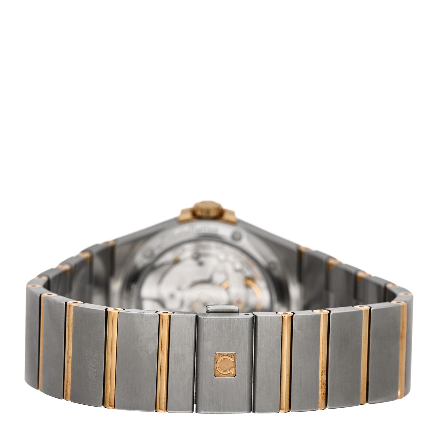 Stainless Steel 18K Yellow Gold Diamond 35mm Constellation Co-Axial Automatic Watch Silver 123.20.35.20.52.002