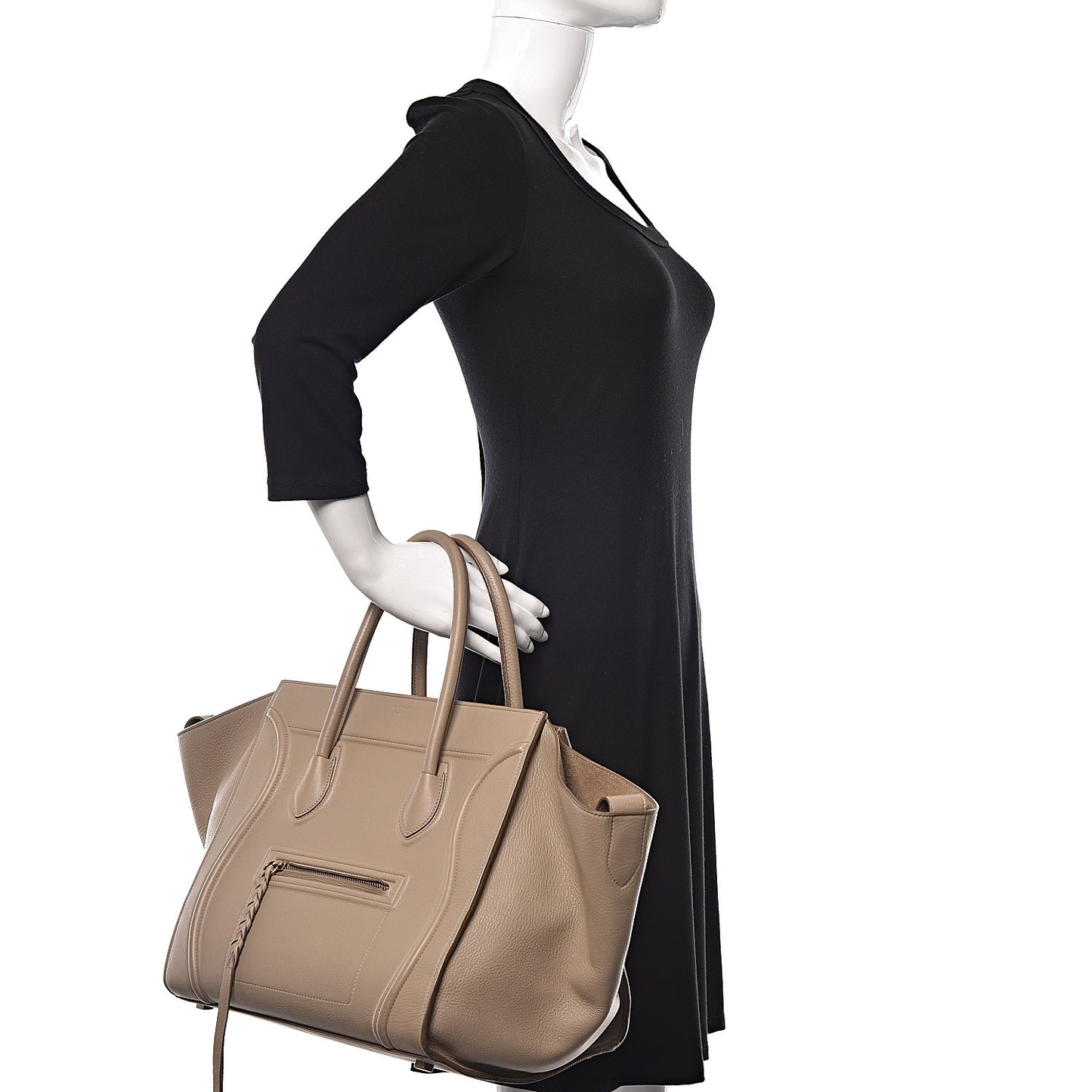 Supple Calfskin Medium Phantom Luggage Beige
