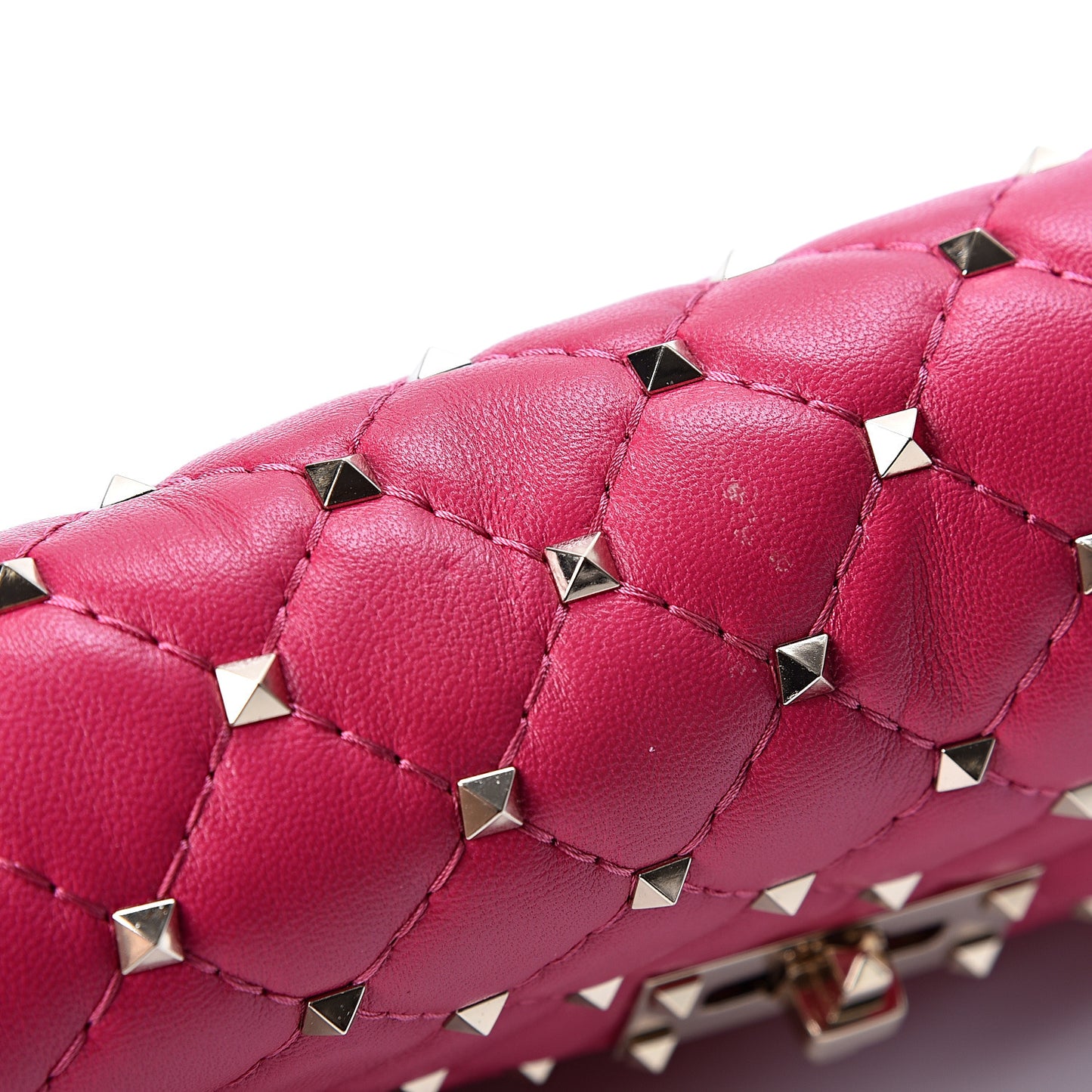 Nappa Rockstud Spike Wallet on Chain Disco Pink