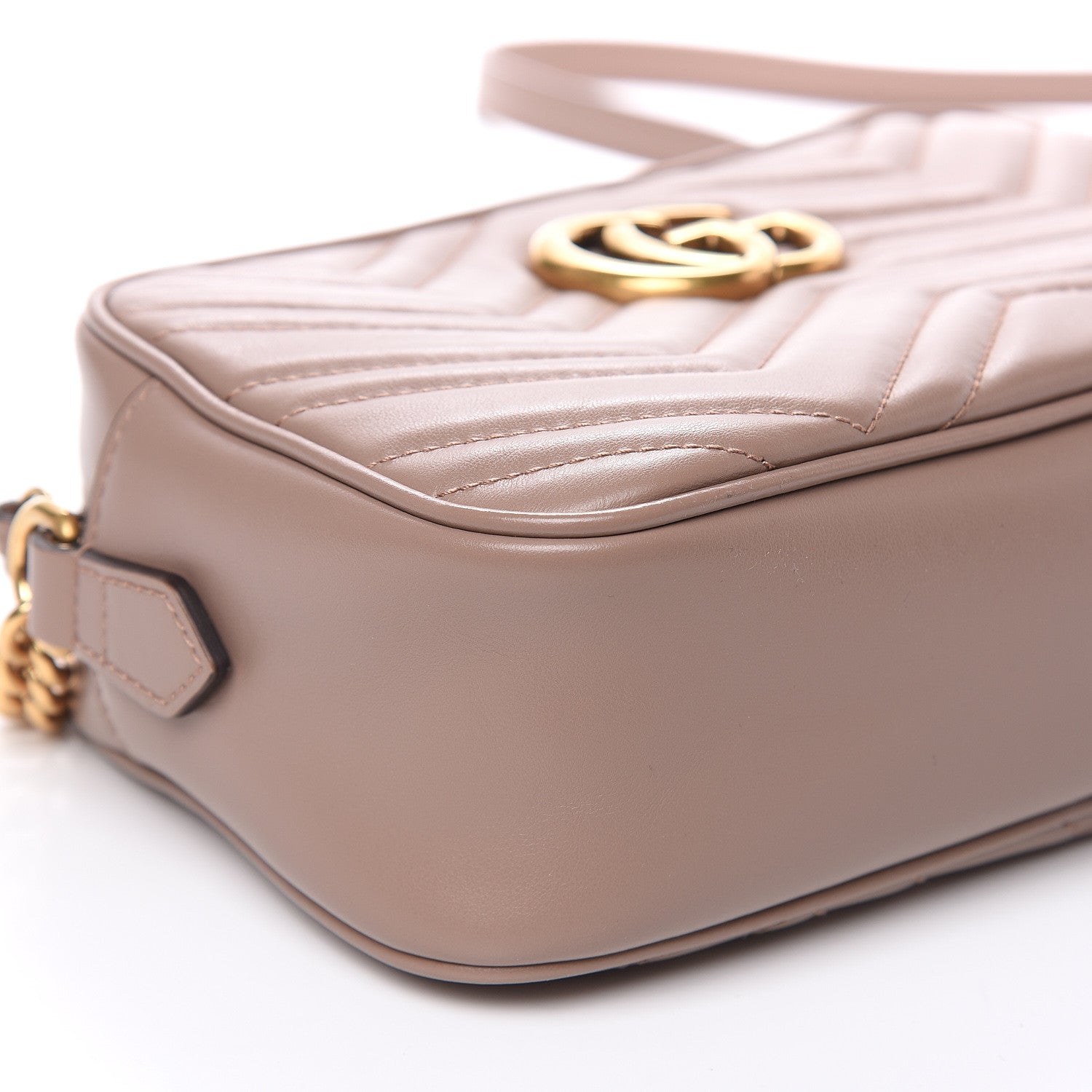 Gucci Calfskin Matelasse Small GG Marmont Chain Shoulder Bag Porcelain Rose 8 of 9