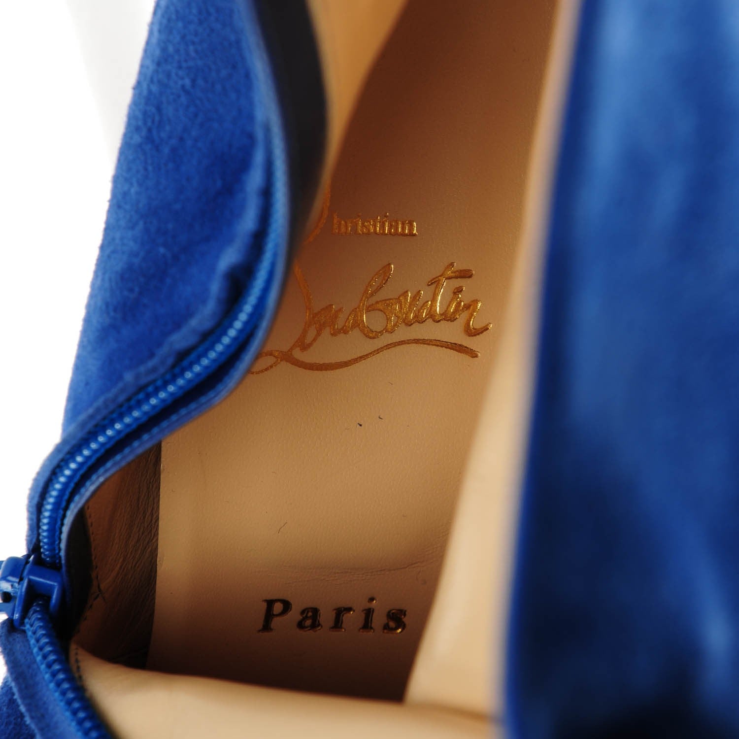 Christian Louboutin Suede Alti Booty 140 Ankle Boots 41 Blue 7 of 8