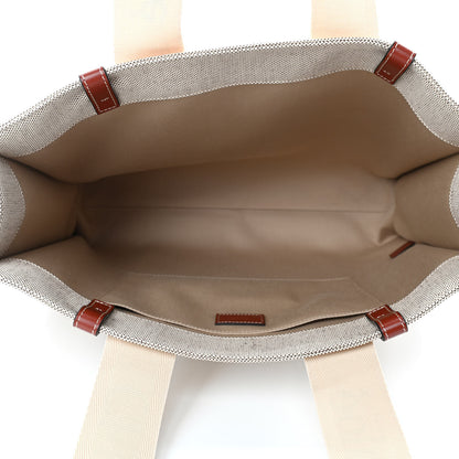 Chloe Cotton Calfskin Medium Woody Ribbon Tote White Brown 4 of 4