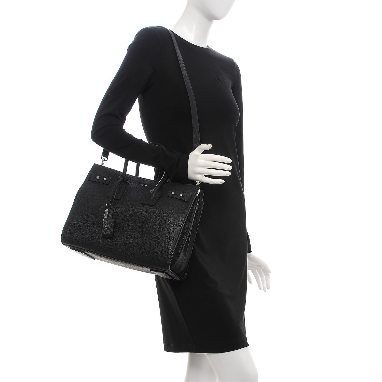 Saint Laurent Grained Calfskin Small Supple Sac De Jour Black 2 of 9