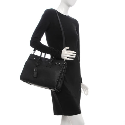 Saint Laurent Grained Calfskin Small Supple Sac De Jour Black 2 of 9